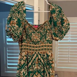 Flying Tomato Green and Gold Maxi Dress